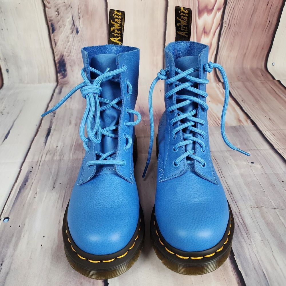 Dr. Martens 1460‎ Pascal Blue Virginia Leather Ankle Boots SIZE 5 - Picture 5 of 13
